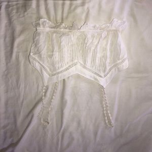 LF cropped crochet back tank top